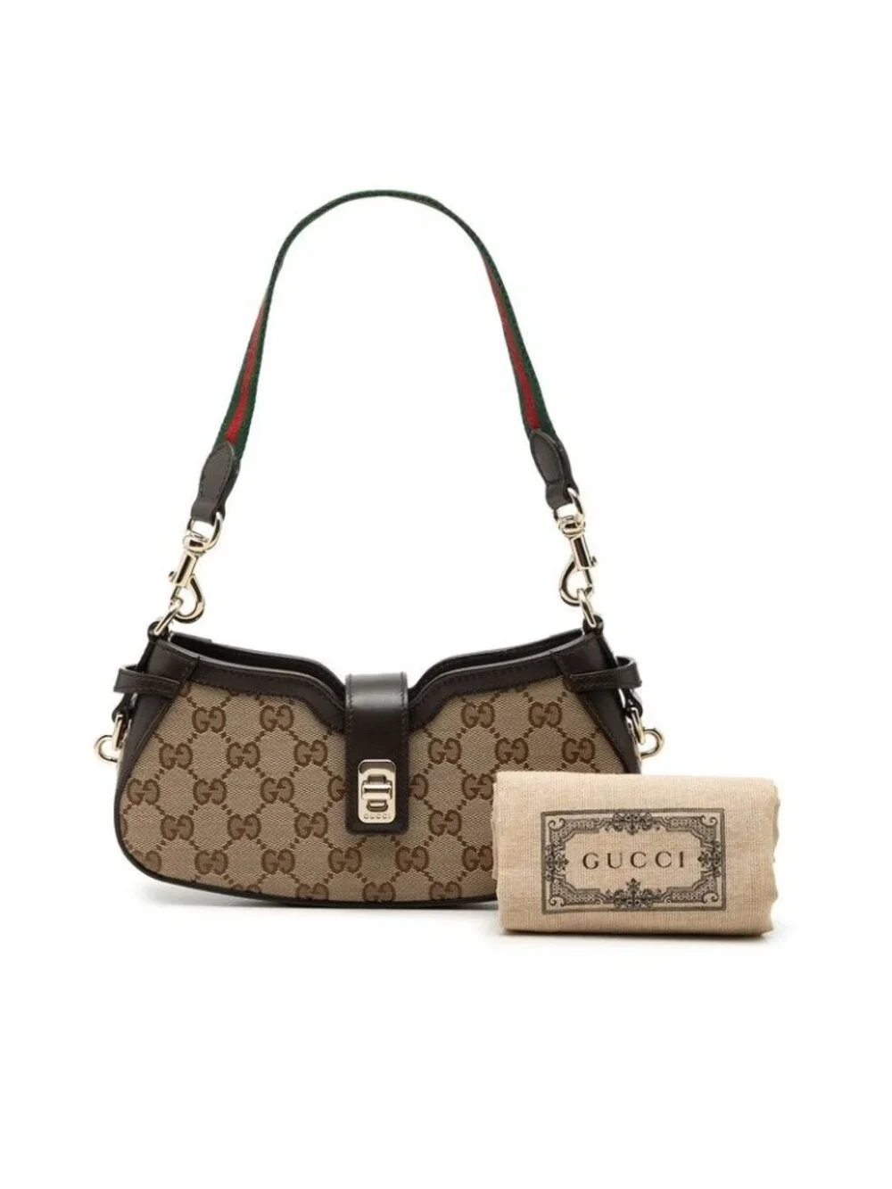 Gucci GG Canvas Moonside Handbag Beige Brown